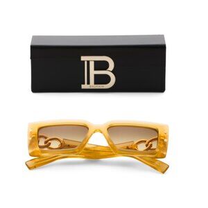 BALMAIN Amber Brown 53mm Square Sunglasses